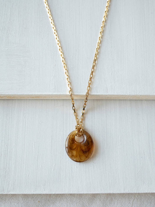Espresso pendant with time melted necklace