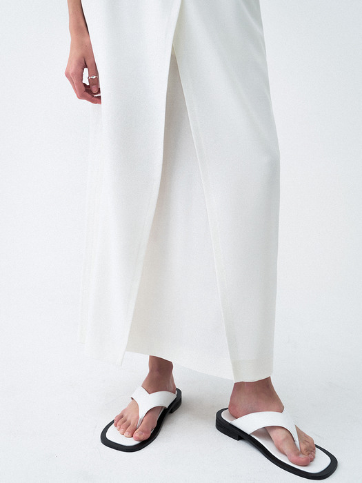 [리퍼브] Wrap Pleats Long Skirt White