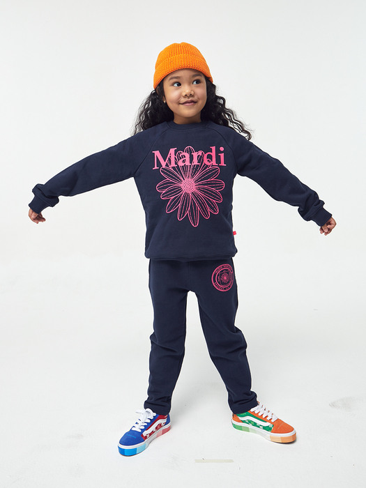 KIDS-SWEAT-FLOWER MARDI-NAVY