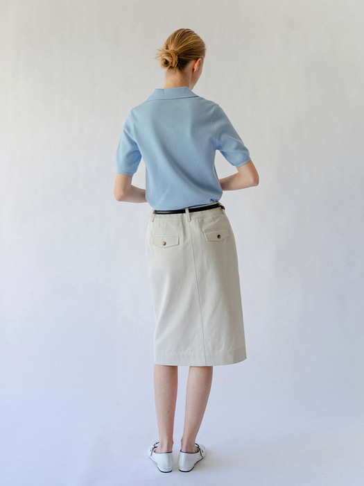 Ines Cotton Skirt in Ecru