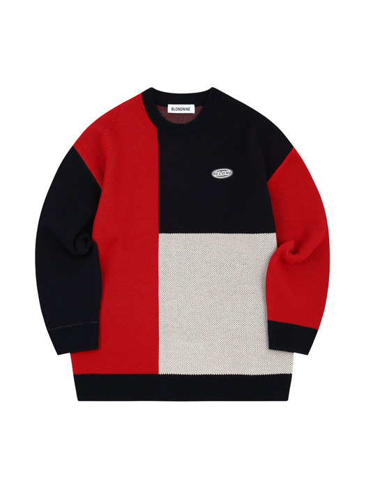MOSAIC COLORATION SWEATER_RED