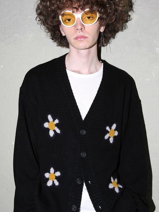 FLOWER CARDIGAN BLACK