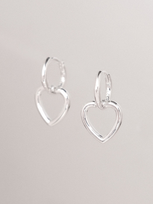 Heart drop Earring (silver925)(2color)