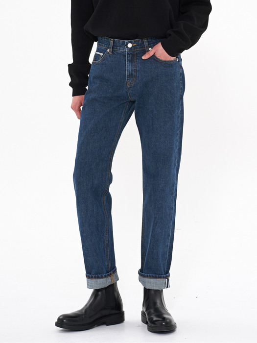 DEN0942 deep washed selvedge[straight long fit]