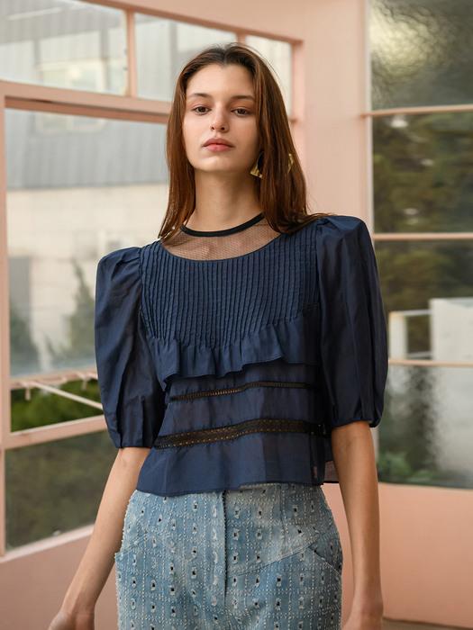 Tiered Ruffle Crop Blouse