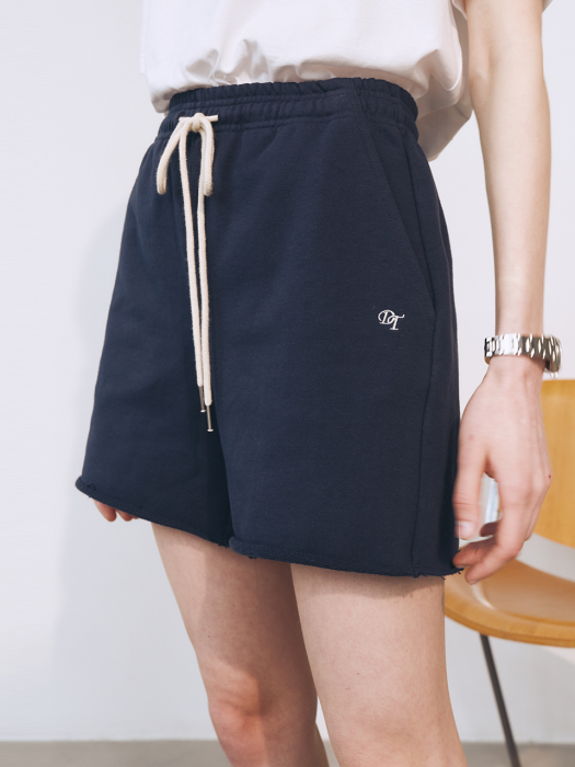 UNISEX CUT-OFF DT LOGO SWEATSHORTS FRENCH NAVY_UDPA1E111N2