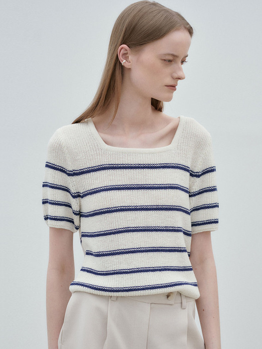 Sqaure Neck Striped Knit SK1MP223-03