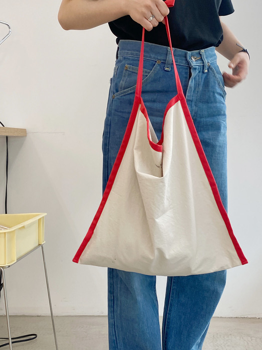 Color frame bag ( ivory&red )