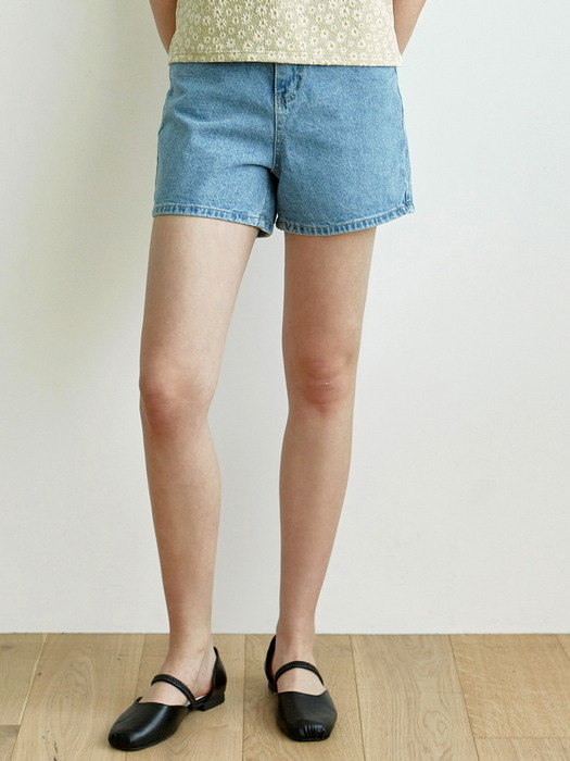 WASHING DENIM SHORTS_BLUE