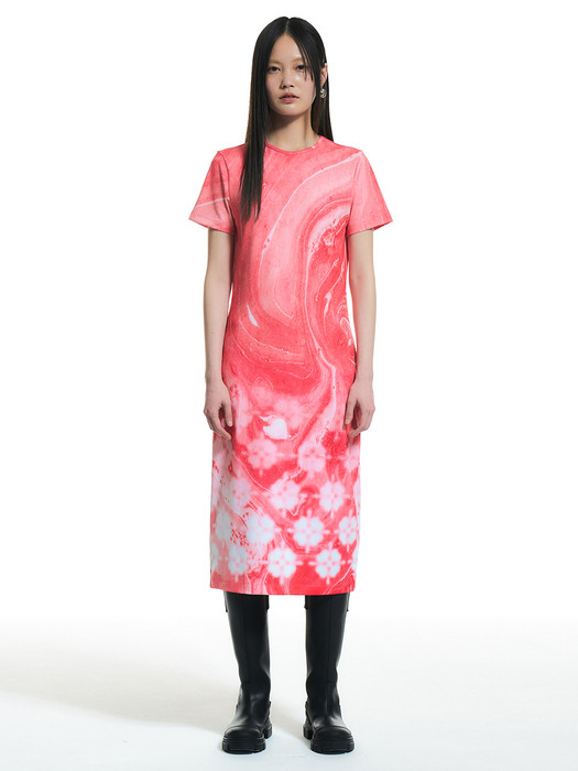 Pantalica Long Jersey Dress (Pink)