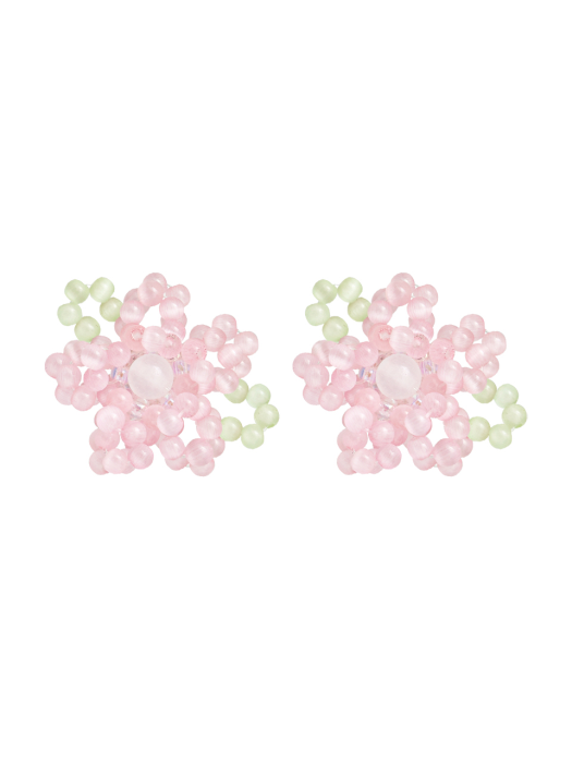 Lotus Beads Earrings (Pink)