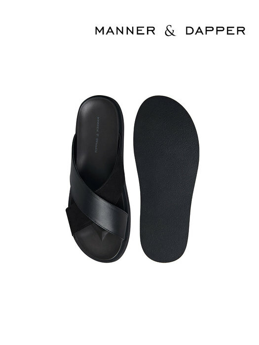 Suede and Leather Sandals Black