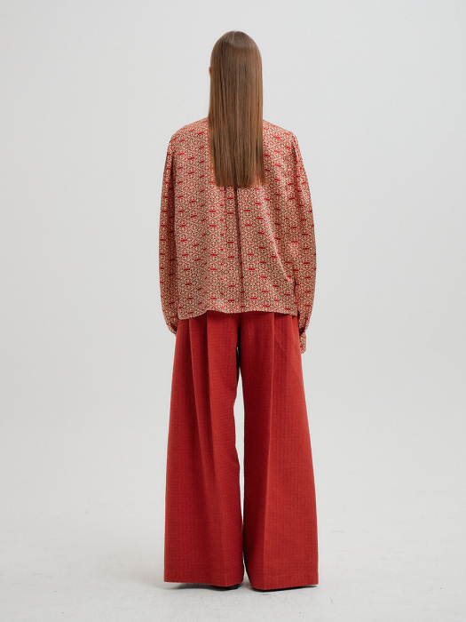 TILI High-Rise Wide Pants - Red
