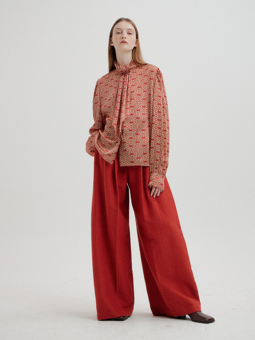 TILI High-Rise Wide Pants - Red