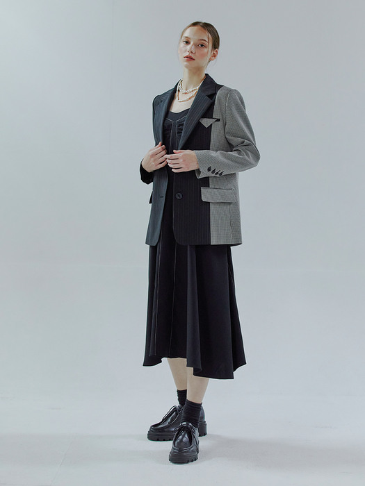 Two Button Single Jacket, Mix Black