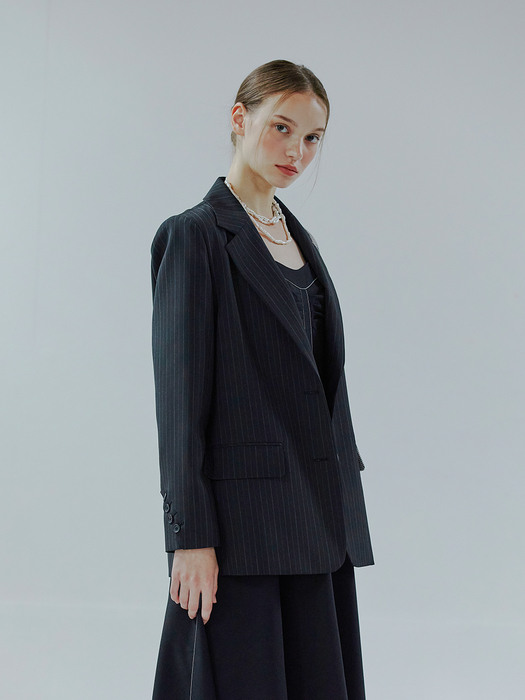 Two Button Single Jacket, Mix Black