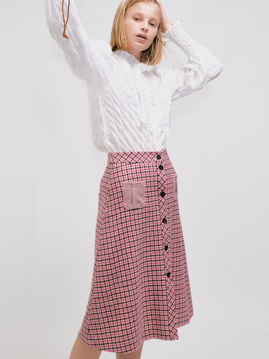 pink tartan check skirt