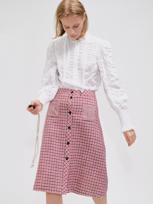 pink tartan check skirt