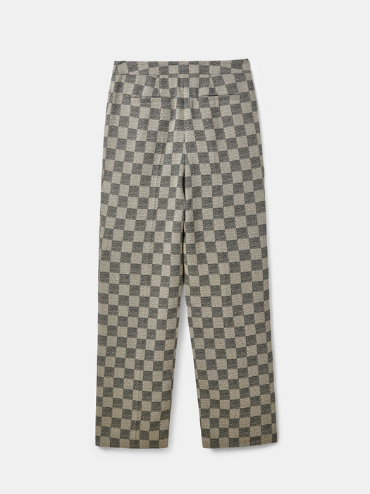 WOOL STRAIGHT PANTS CHECK