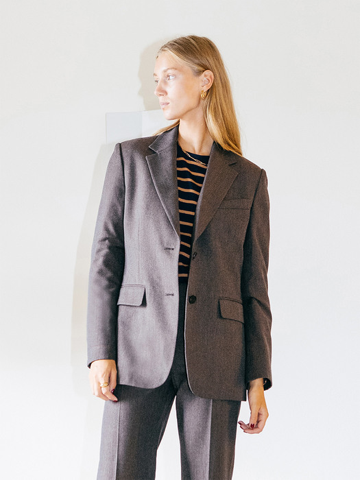 [N]FREDERIK Relaxed fit blazer (Brown/Charcoal gray)