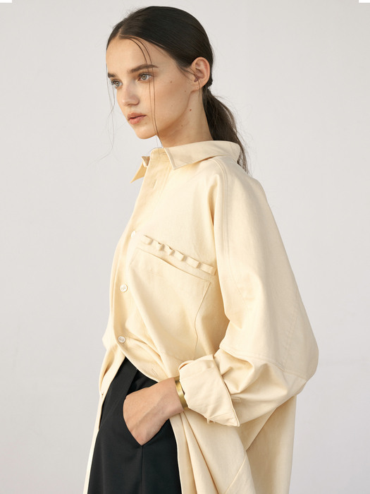 Overfit box shirt (cream yellow) 