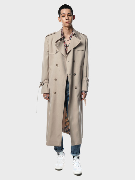 Double-Breasted Wool-Twill Trench Coat(Beige)_UTH-SC01 