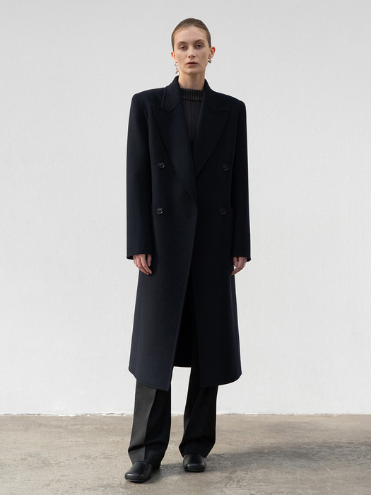 HANDMADE DOUBLE COAT - NAVY