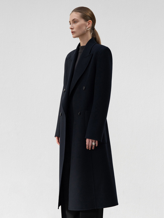 HANDMADE DOUBLE COAT - NAVY