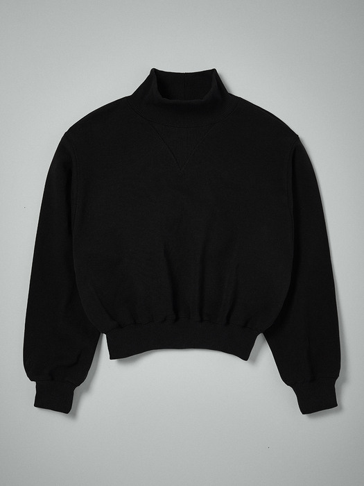 High neck sweatshirt in black