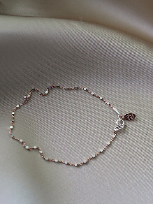 Two tone cube chain (bracelet) -Silver Rosegold