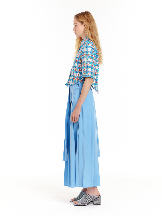 UVEL Pleated Layer Skirt - Light Blue