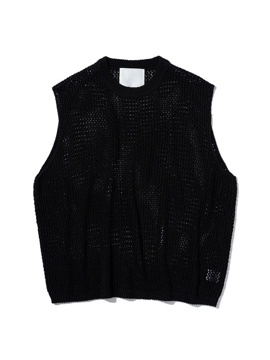 Netted Knit Vest (Black)