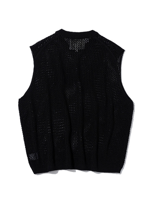 Netted Knit Vest (Black)