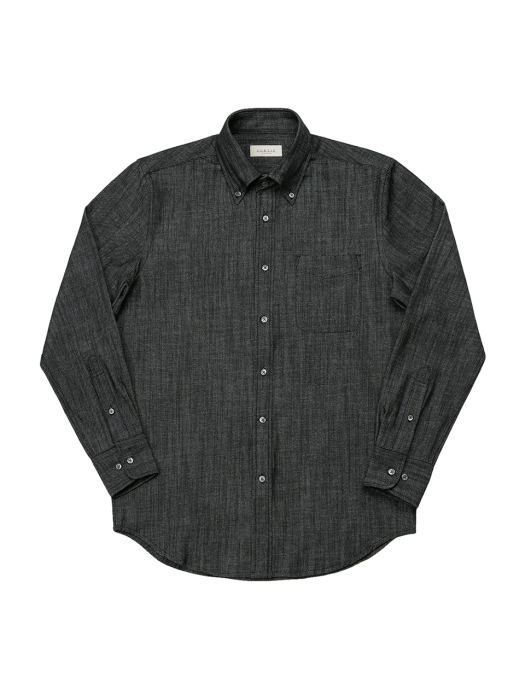 047 Denim Button-down Shirts (Black)