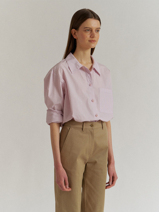 Pluie Stripe Shirts in Lilac Pink