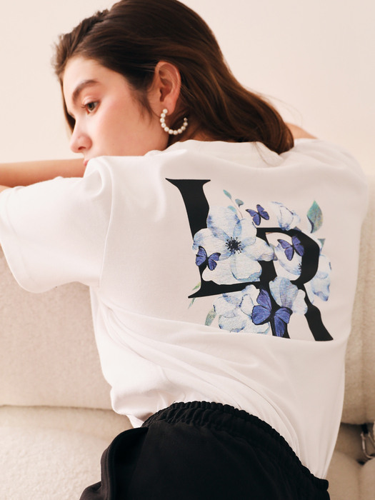LR Garden Half Sleeve T-Shirt [blue flower]