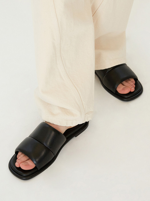 Laila Slides Leather Black