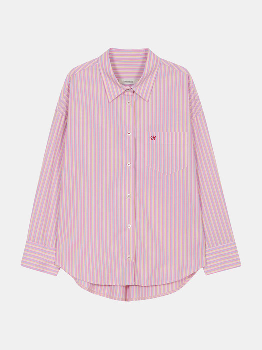 H logo oversized shirts (pink stripe)