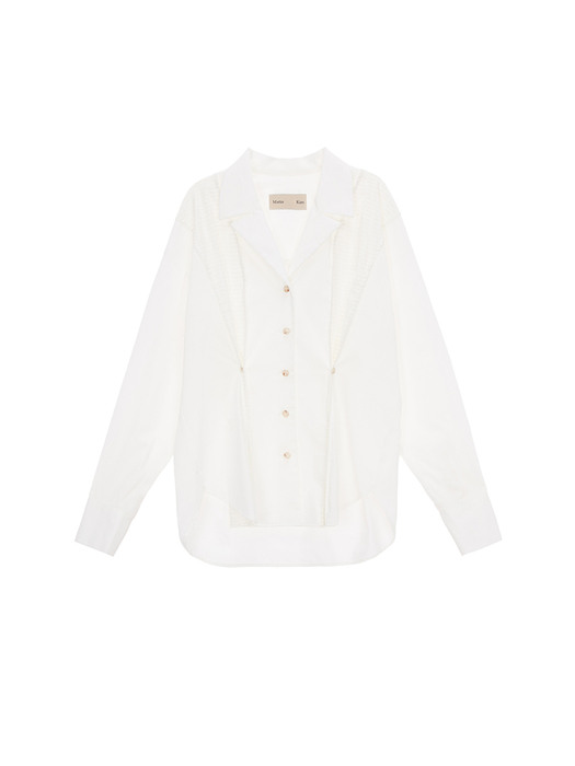 MATIN LOGO PRINT TAILORED COLLAR SHIRT IN WHITE