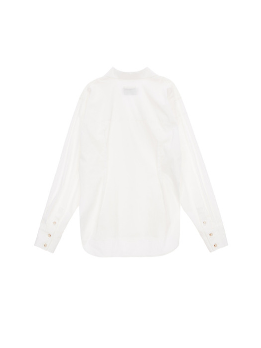 MATIN LOGO PRINT TAILORED COLLAR SHIRT IN WHITE