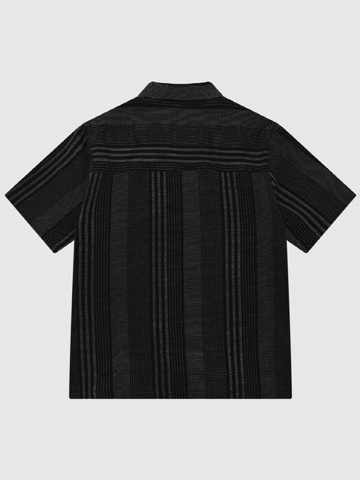 Open Collar Rainy Fabric SHIRTS BLACK
