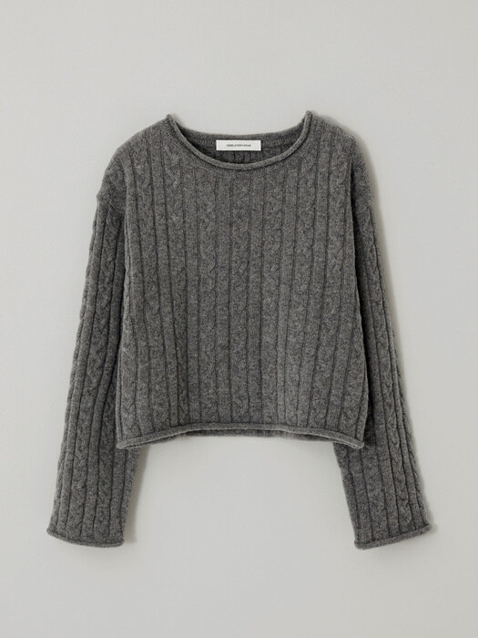 WOOL CABLE CROP KNIT (3COL)