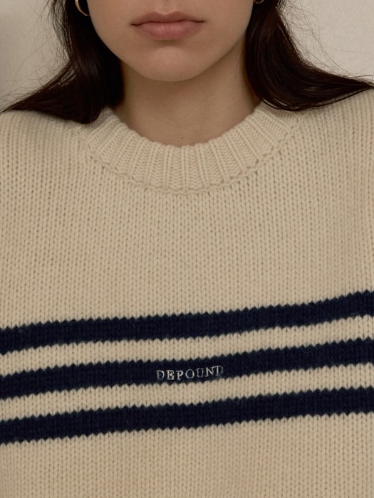 cable rib line pullover - butter