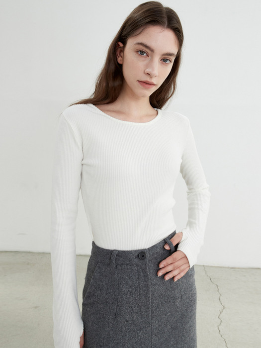 AD018 middle crop warmer t-shirts (white)