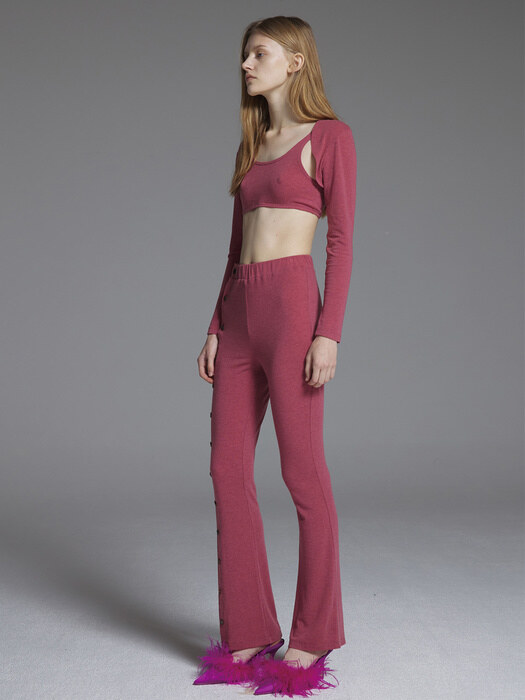 Bright button pants (pink)