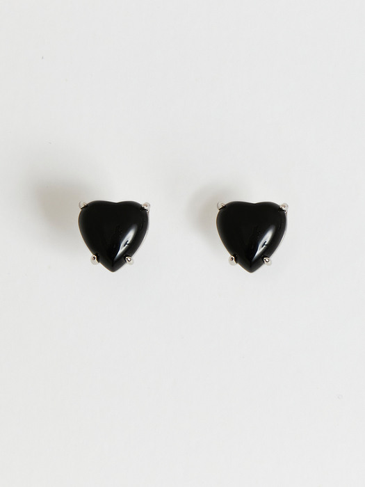 Petite Heart Earrings_Black