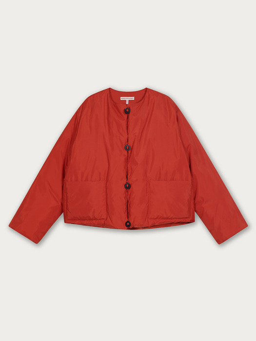 Short puffy puffer in red