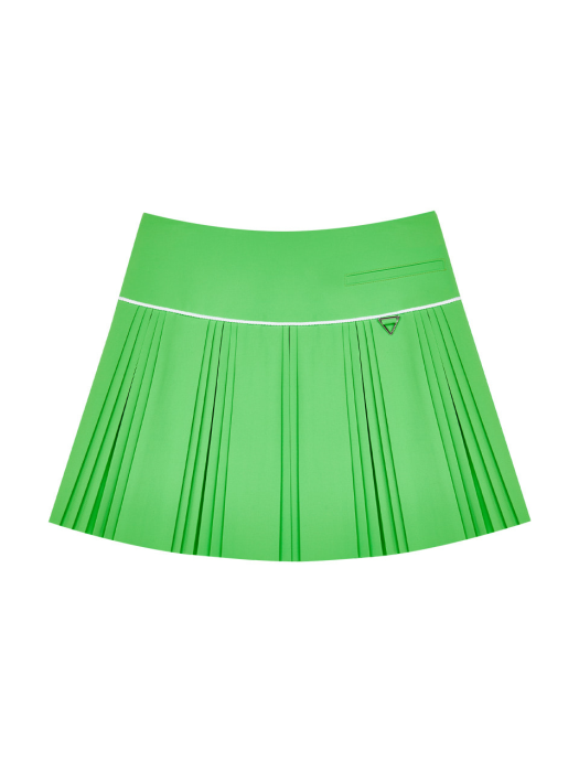 ROPE PIPING PLEATS SKIRT - GREEN