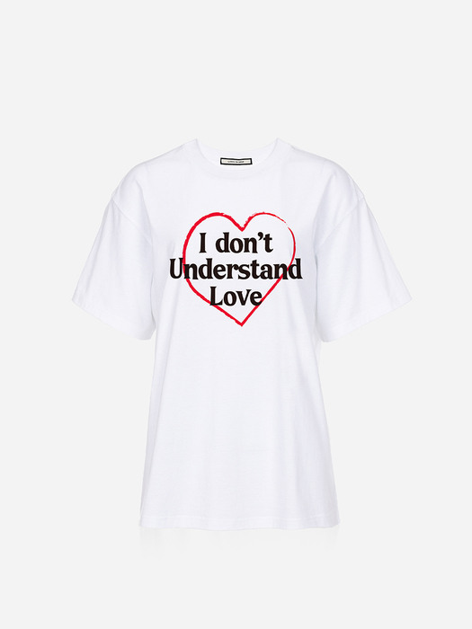 [하트 그래픽 티셔츠] I don’t understand Love Lettering T-shirt