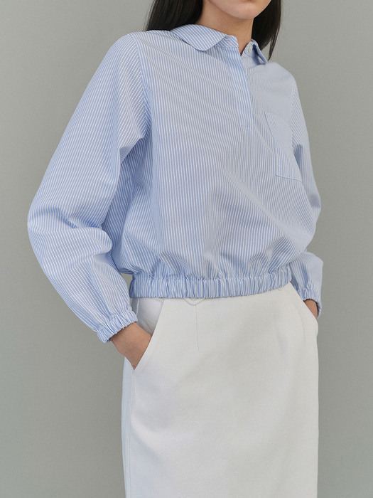 Vie banding blouse (Blue stripe)